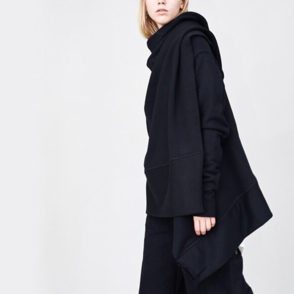 OAK NYC RAW EDGE FRENCH TERRY WRAP CARDIGAN - Picture 4 of 7